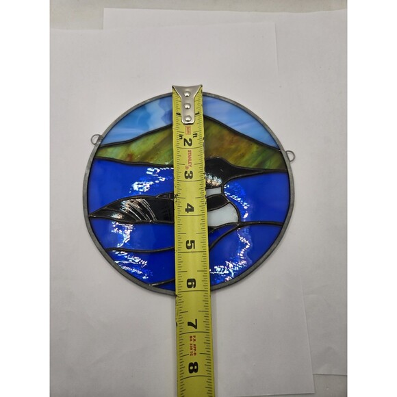 VINTAGE HAND CRAFTED Duck WALL / Window Hanging LEADLIGHT Signed - Picture 5 of 5